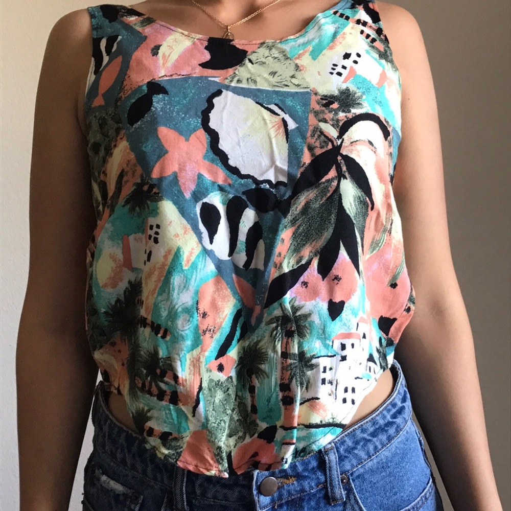 90's beach theme top